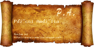 Pécsi Amélia névjegykártya
