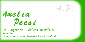 amelia pecsi business card